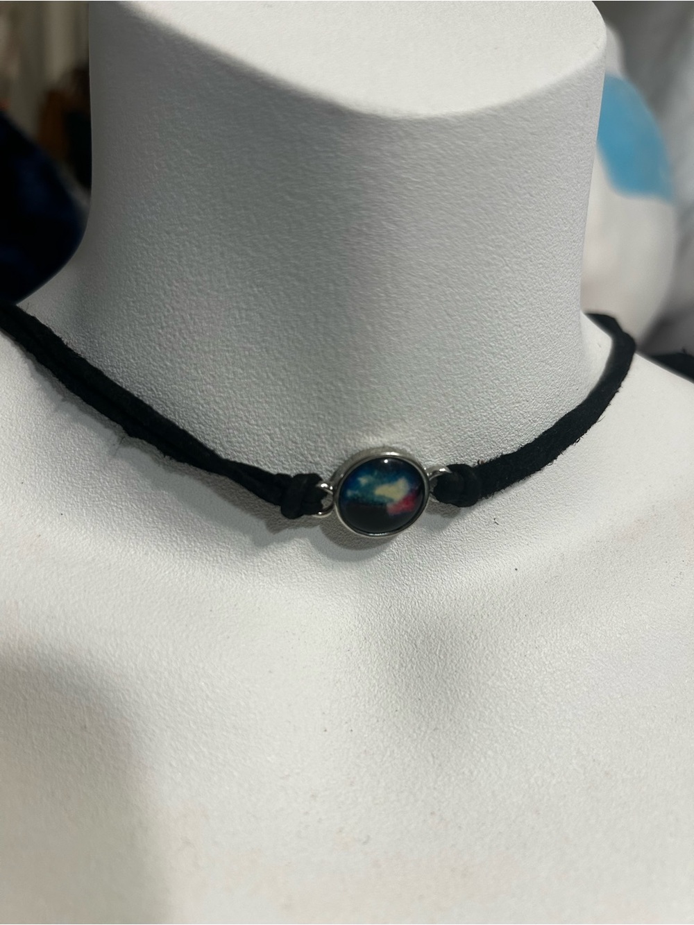 Blackheart Galaxy Cord Choker Necklace Adjustable Alt Y2K
